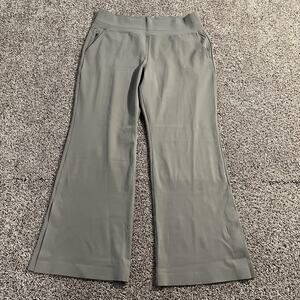 Athleta Pants Womens XL Taupe Wide Leg‎ Pull-On Ribbed Waist Zip Pockets Stretch